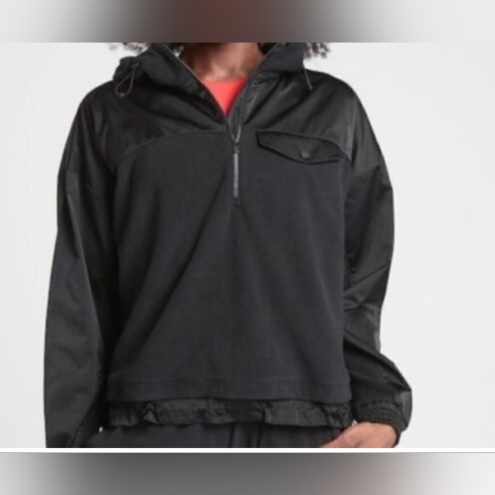 Athleta Women's Hybrid Black Windbreaker Jacket